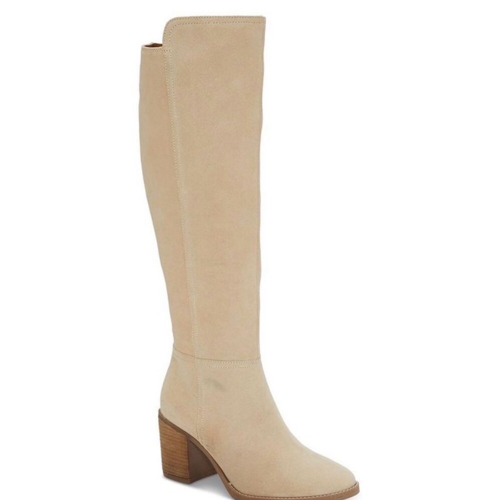 Bonnay  Lucky Brand Ash-Wood Color. Knee-High Wood Heel Boots 9.5 NWT